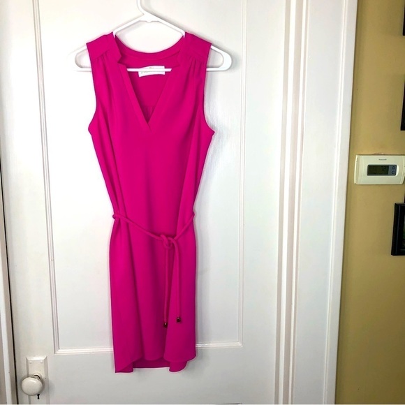 Amanda Uprichard Revolve Pink Sleeveless Notched V Neck Dress size XS - Picture 1 of 13